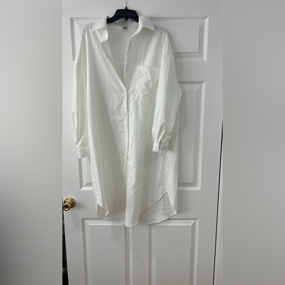 White Button-Up Dress